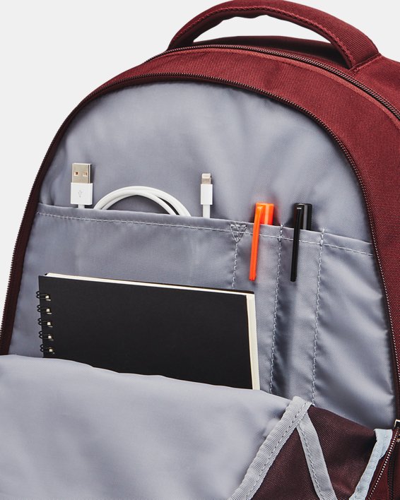 UA Hustle 5.0 Backpack, Red, pdpMainDesktop image number 1